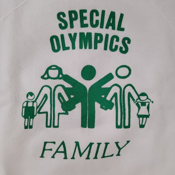 Vintage 90s Family Sports Sweatshirt Womens M 19x19 Boxy White - Picture 7 of 11